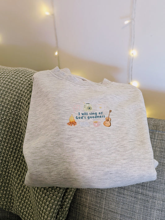 I will sing of God's goodness | WOMEN OVERSIZED CREW SWEATER π€