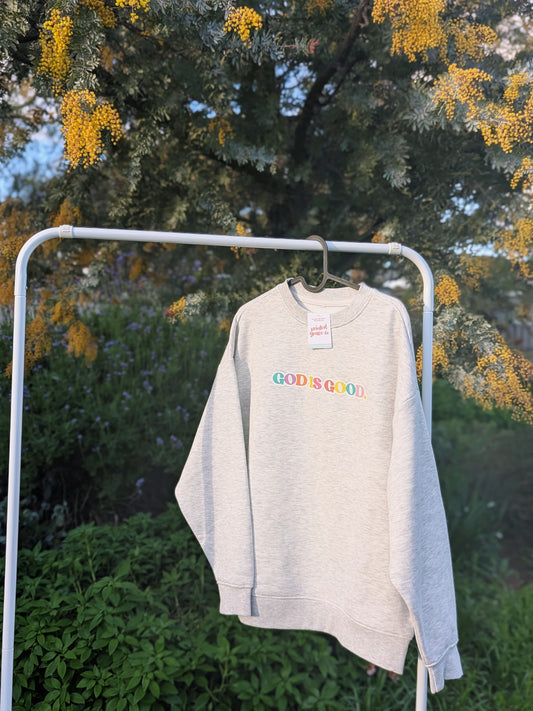 God is good | WOMEN OVERSIZED CREW SWEATER 🤍