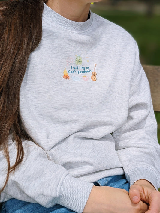 I will sing of God's goodness | WOMEN OVERSIZED CREW SWEATER 🤍