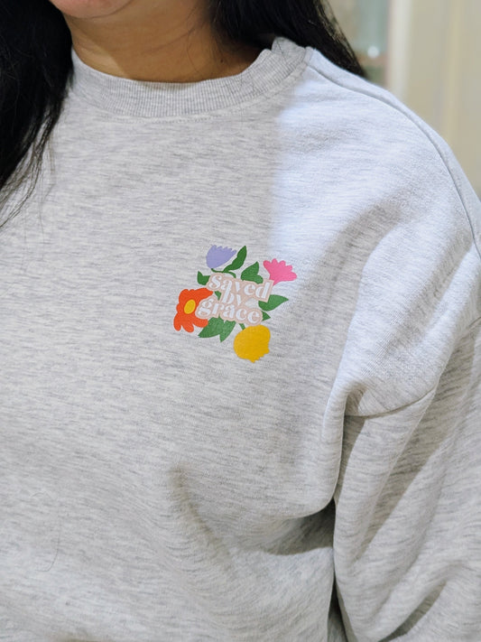 Saved by Grace | WOMEN OVERSIZED CREW SWEATER 🤍