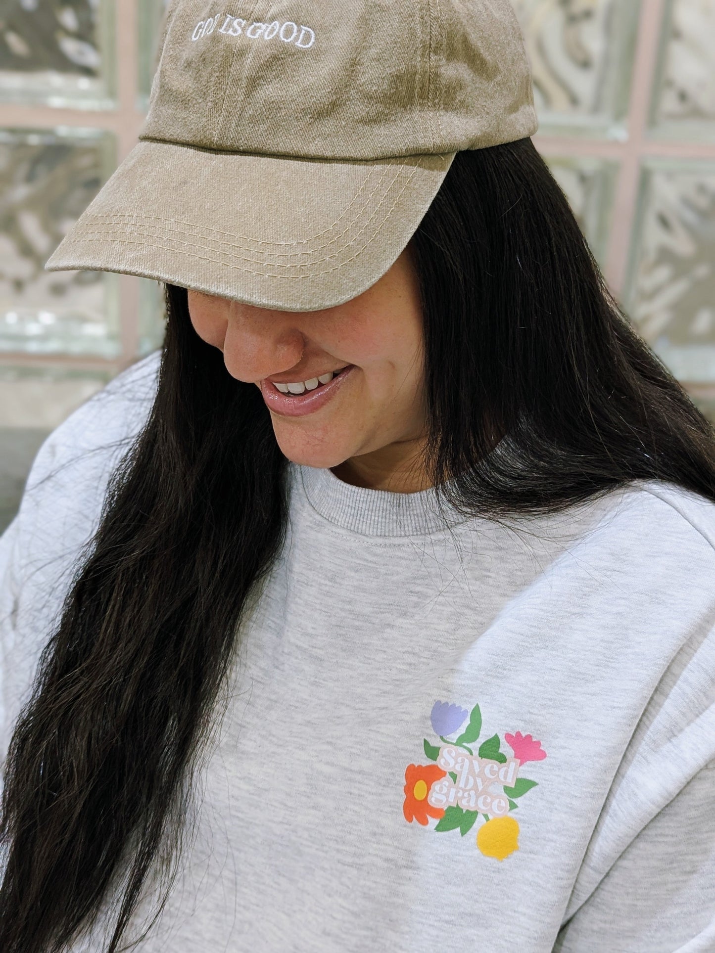 Saved by Grace | WOMEN OVERSIZED CREW SWEATER 🤍